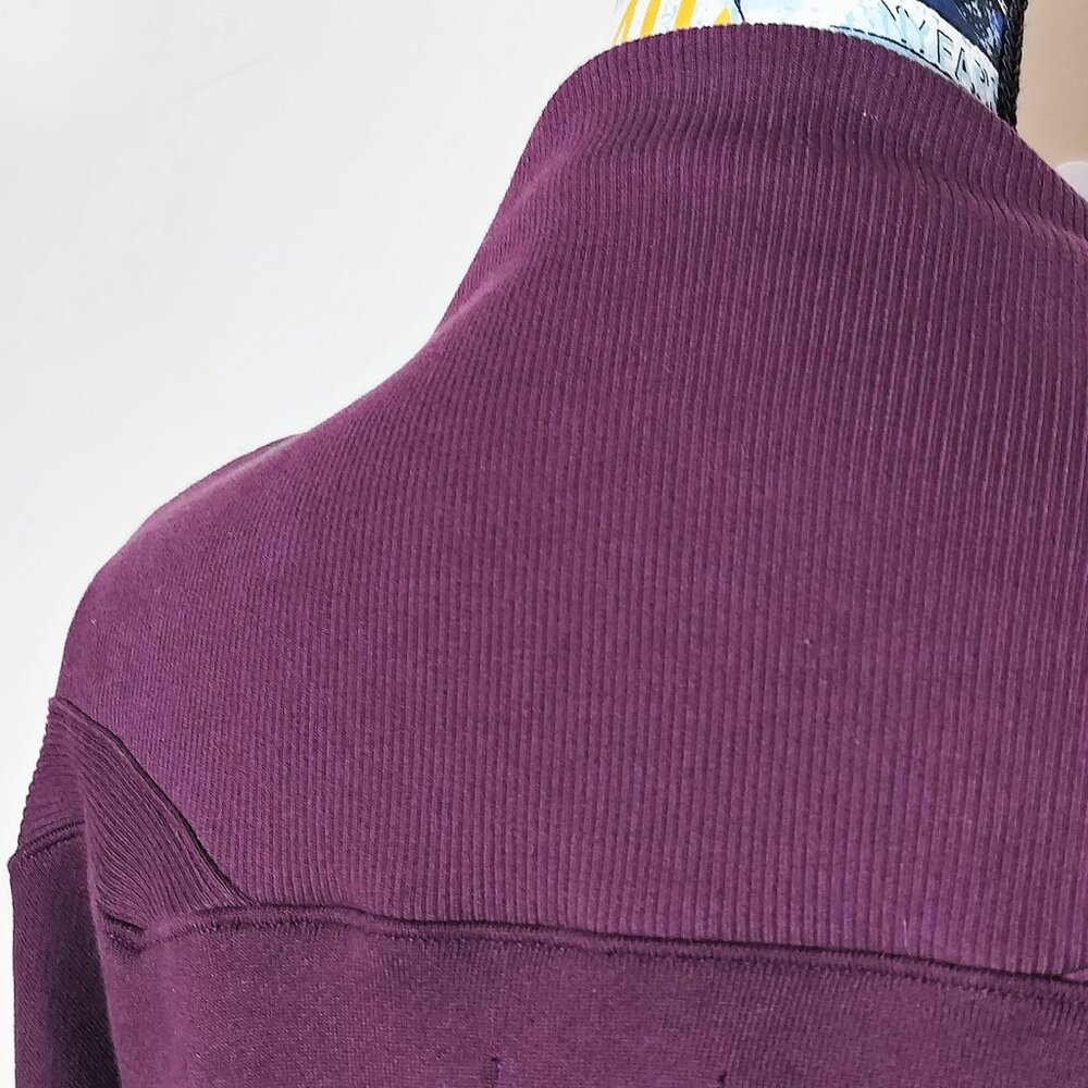 JOAH BROWN Half Zip Crop Pullover Sweatshirt Highneck Athleisure Plum Purple S/M - Picture 8 of 13